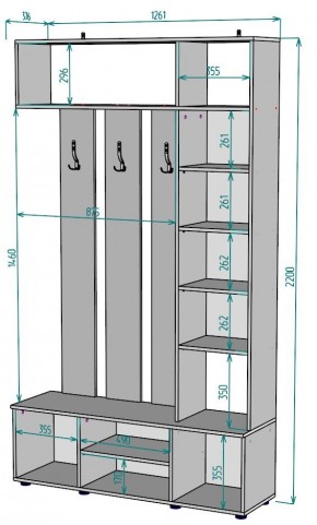 Прихожая с зеркалом V19_M в Тарко-Сале - tarko-sale.mebel24.online | фото 2