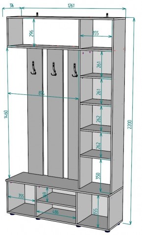 Прихожая с зеркалом V20_M в Тарко-Сале - tarko-sale.mebel24.online | фото 2