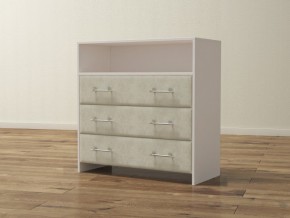 PROxSON Комод Varna (ЛДСП Белая+ткань Белый/Savana Milk (молочный)) 90x40 в Тарко-Сале - tarko-sale.mebel24.online | фото 1