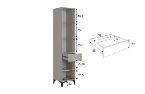 РИЧ Шкаф однодверный со стеклом в Тарко-Сале - tarko-sale.mebel24.online | фото 3