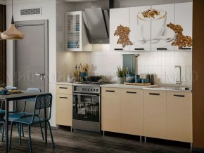РИО-1 ЛДСП Кухонный гарнитур 2,0 м с фотопечатью Кофе в Тарко-Сале - tarko-sale.mebel24.online | фото