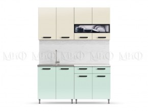 РИО-2 ЛДСП Кухонный гарнитур 1,6 м (Бежевый/Мята) в Тарко-Сале - tarko-sale.mebel24.online | фото
