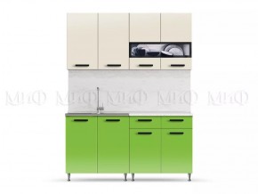 РИО-2 ЛДСП Кухонный гарнитур 1,6 м (Бежевый/Олива) в Тарко-Сале - tarko-sale.mebel24.online | фото