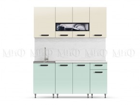 РИО-2 ЛДСП Кухонный гарнитур 1,7 м (Бежевый/Мята) в Тарко-Сале - tarko-sale.mebel24.online | фото