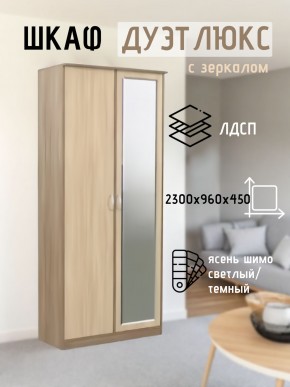 Шкаф 2-х створчатый Дуэт Люкс с зеркалом в Тарко-Сале - tarko-sale.mebel24.online | фото 4