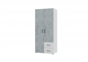 Шкаф 2-х створчатый с ящиками VICTOR (Белый-Бетон) в Тарко-Сале - tarko-sale.mebel24.online | фото