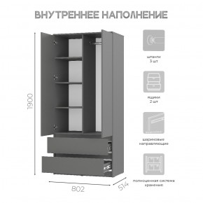 Шкаф 2-х створчатый Симпл ШК-03 (графит) в Тарко-Сале - tarko-sale.mebel24.online | фото 5