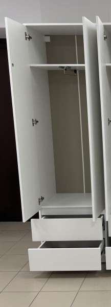 Шкаф 2-ств. с 2 ящиками и вешалкой "Бьянко" в Тарко-Сале - tarko-sale.mebel24.online | фото 2