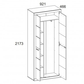 Шкаф 2D OSKAR , цвет дуб Санремо в Тарко-Сале - tarko-sale.mebel24.online | фото 4