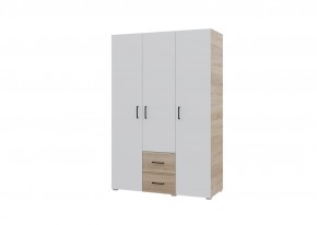 Шкаф 3-х створчатый с ящиками VICTOR (Сонома-Белый) в Тарко-Сале - tarko-sale.mebel24.online | фото