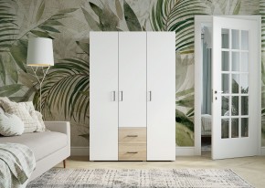 Шкаф 3-х створчатый с ящиками VICTOR (Сонома-Белый) в Тарко-Сале - tarko-sale.mebel24.online | фото 3