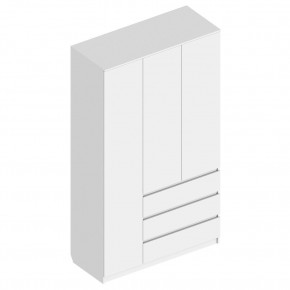 Шкаф 3-ств. с 3 ящиками "Бьянко" в Тарко-Сале - tarko-sale.mebel24.online | фото