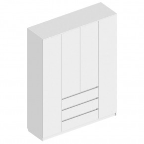 Шкаф 4-ств. с 3 ящиками "Бьянко" в Тарко-Сале - tarko-sale.mebel24.online | фото