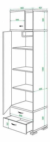 Шкаф платяной Домино КС-10 в Тарко-Сале - tarko-sale.mebel24.online | фото 3