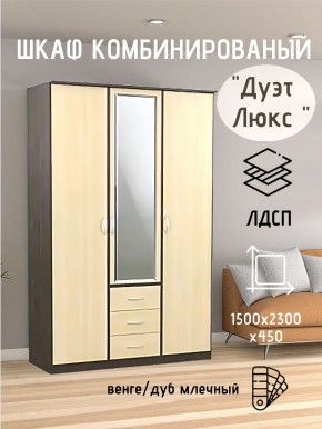 Шкаф комбинированный Дуэт Люкс с зеркалом в Тарко-Сале - tarko-sale.mebel24.online | фото 3