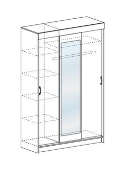 Шкаф-купе Басса ШКК 551 шимо шимо светлый/темный в Тарко-Сале - tarko-sale.mebel24.online | фото 3