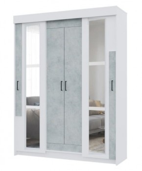 Шкаф-купе с зеркалами VICTOR (Белый-Бетон) в Тарко-Сале - tarko-sale.mebel24.online | фото