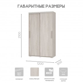 Шкаф-купе ШКК-11 (ясень белый) в Тарко-Сале - tarko-sale.mebel24.online | фото 7