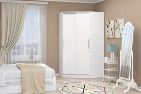 Шкаф-купе Угловой №1 (Белый текстурный) в Тарко-Сале - tarko-sale.mebel24.online | фото