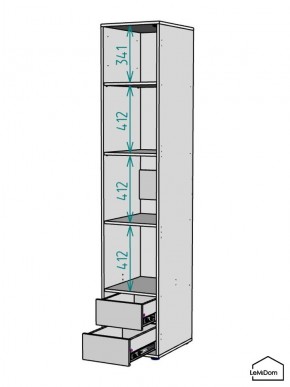 Шкаф Linnea MHR-1-4 2050х400х510 (ДВ-М 11.1.25) в Тарко-Сале - tarko-sale.mebel24.online | фото 3