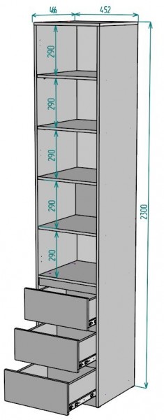 Шкаф Мальта H159 в Тарко-Сале - tarko-sale.mebel24.online | фото 2