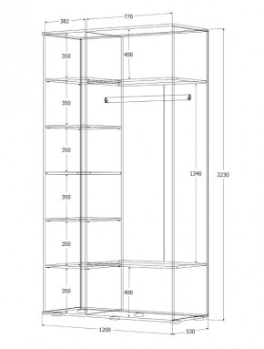 Шкаф Норден 1200 (Дуб Крафт белый) в Тарко-Сале - tarko-sale.mebel24.online | фото 3