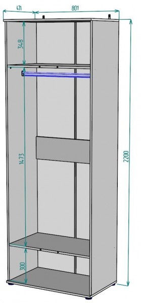 Шкаф Ольга H58 в Тарко-Сале - tarko-sale.mebel24.online | фото 2