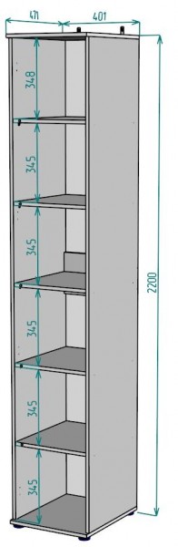 Шкаф Ольга H59 в Тарко-Сале - tarko-sale.mebel24.online | фото 2