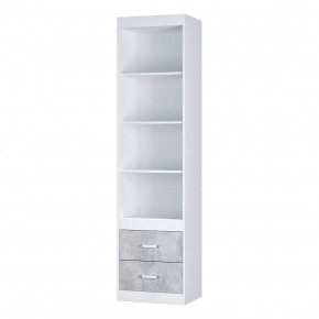 Шкаф открытый Паскаль (белый/цемент светлый) в Тарко-Сале - tarko-sale.mebel24.online | фото