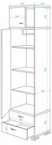 Шкаф платяной КС-10 в Тарко-Сале - tarko-sale.mebel24.online | фото 2