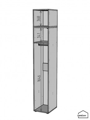 Шкаф с антресолью Linnea MHR-1A-1 2450х400х510 (ДВ-М 11.1.25) в Тарко-Сале - tarko-sale.mebel24.online | фото 3