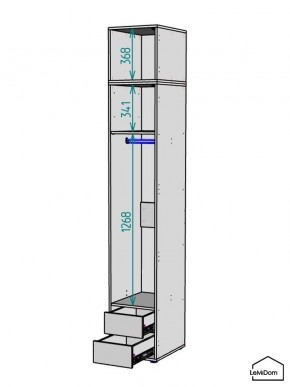 Шкаф с антресолью Linnea MHR-1A-3 2450х400х510 (ДВ-М 11.1.25) в Тарко-Сале - tarko-sale.mebel24.online | фото 3