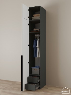 Шкаф с антресолью Linnea MHR-1A-3 2450х400х510 (Графит-М 11.1.25) в Тарко-Сале - tarko-sale.mebel24.online | фото 5