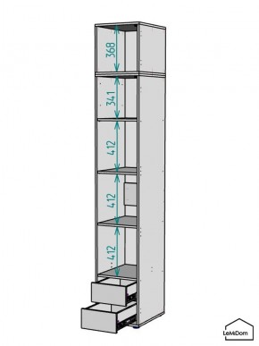 Шкаф с антресолью Linnea MHR-1A-4 2450х400х510 (Графит-М 11.1.25) в Тарко-Сале - tarko-sale.mebel24.online | фото 3