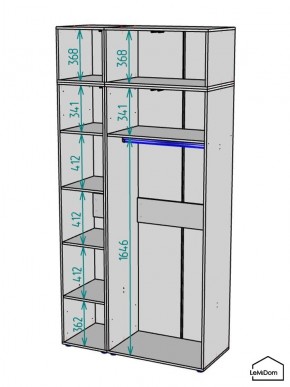 Шкаф с антресолью Linnea MHR-3POA-1 2450х1200х510 (Белый-М 11.1.2) в Тарко-Сале - tarko-sale.mebel24.online | фото 3