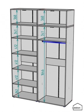 Шкаф с антресолью Linnea MHR-4A-1 2450х1600х510 (Графит-М 11.1.25) в Тарко-Сале - tarko-sale.mebel24.online | фото 3