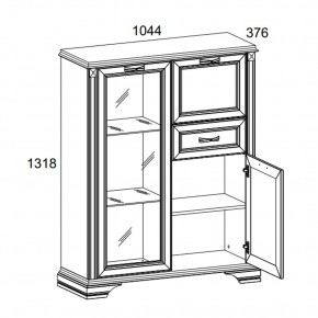 Шкаф с витриной 1V2D1S, MONAKO, цвет Сосна винтаж/дуб анкона в Тарко-Сале - tarko-sale.mebel24.online | фото 2