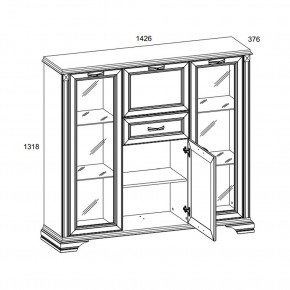 Шкаф с витриной 2V2D1S, MONAKO, цвет Сосна винтаж/дуб анкона в Тарко-Сале - tarko-sale.mebel24.online | фото 2