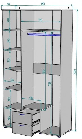 Шкаф с зеркалом Ольга H54_M в Тарко-Сале - tarko-sale.mebel24.online | фото 2