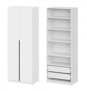 Шкаф ШК-5 + 4 полки + ящики (800) Белый текстурный в Тарко-Сале - tarko-sale.mebel24.online | фото 1