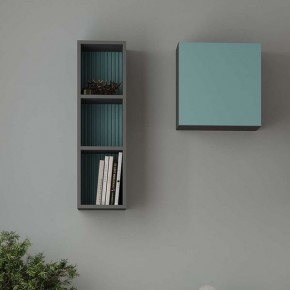 Шкаф Сириния навесной открытый серый графит/МДФ бриз в Тарко-Сале - tarko-sale.mebel24.online | фото 2