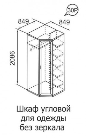 Шкаф угловой для одежды Ника-Люкс 30 с зеркалами в Тарко-Сале - tarko-sale.mebel24.online | фото 3