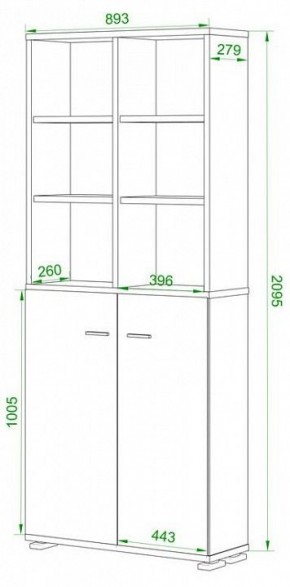 Шкаф-витрина Домино ПУ-30-4-ФС в Тарко-Сале - tarko-sale.mebel24.online | фото 2