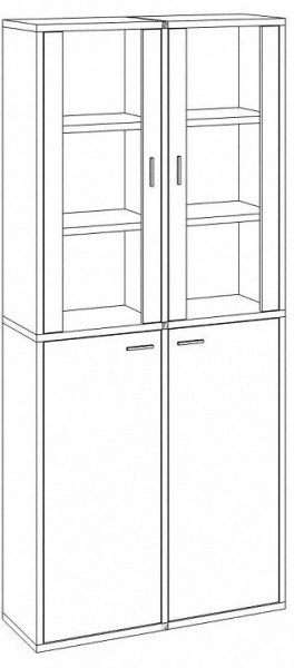 Шкаф-витрина Домино СУ(ш2в2)+2ФС+2ФГ в Тарко-Сале - tarko-sale.mebel24.online | фото 3