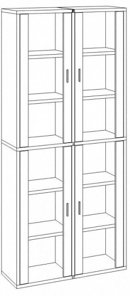 Шкаф-витрина Домино СУ(ш2в2)+4ФС в Тарко-Сале - tarko-sale.mebel24.online | фото 3