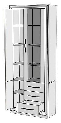Шкаф-витрина Нобиле ШВтВ-ФСД-БЯН в Тарко-Сале - tarko-sale.mebel24.online | фото 2