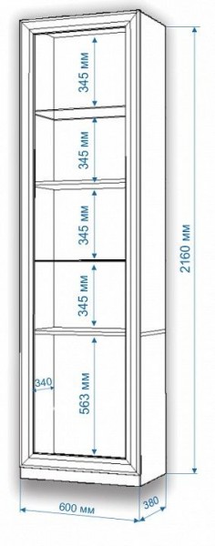 Шкаф-витрина Нобиле ВтВ-ФСД-БЯН в Тарко-Сале - tarko-sale.mebel24.online | фото 2