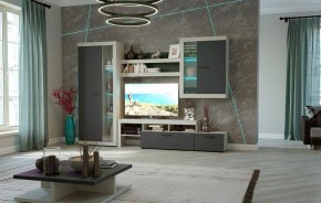 СОНАТА Гостиная (модульная) крафт белый/антрацит в Тарко-Сале - tarko-sale.mebel24.online | фото