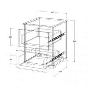 Спальный гарнитур Лиана (Дуб Крафт Белый/Графит) в Тарко-Сале - tarko-sale.mebel24.online | фото 11