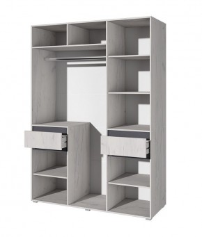 Спальный гарнитур Лиана (Дуб Крафт Белый/Графит) в Тарко-Сале - tarko-sale.mebel24.online | фото 13